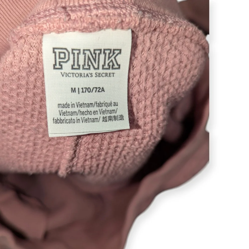 Victoria's Secret Y2K Pink Women's Sherpa Crewneck (S) with matching pants (M)